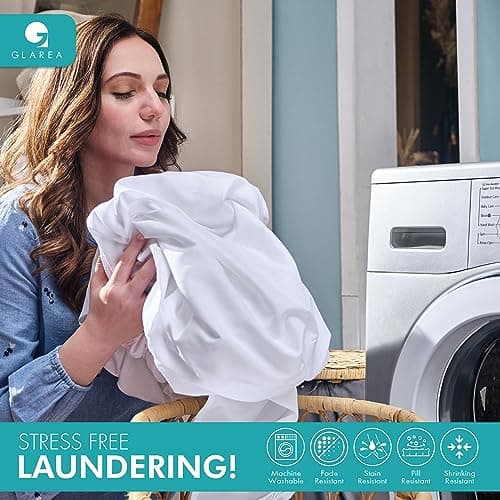 Twin Fitted Sheets Only - Deep Pocket White Sheets Bulk 6 Pack for Home, Air Bnb Essentials, Massage Table, Hospital Bed - Made of Microfiber Fabric for Soft Feel 6