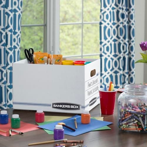 Bankers Box 12 Pack Standard Duty File Storage Boxes, Standard Assembly, Removable Lid, Letter/Legal (0071301) 5