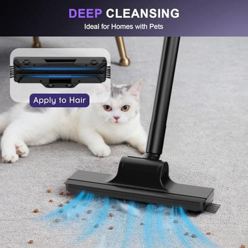 SOWTECH Corded Stick Vacuum Cleaner, 20Kpa Powerful Suction Stick Vacuum with 23Ft Cord, 6 in 1 Lightweight Vacuum Cleaner for Hard Floor Pet Hair, Black 6