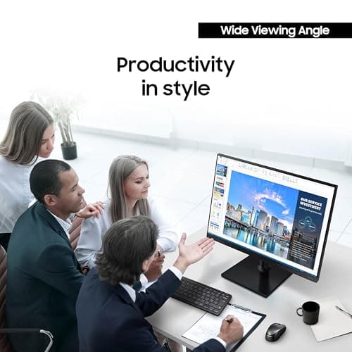 SAMSUNG FT45 Series 24-Inch FHD 1080p Computer Monitor, 75Hz, IPS Panel, HDMI, DisplayPort, USB Hub, Height Adjustable Stand, 3 Yr WRNTY (LF24T454FQNXGO),Black 5