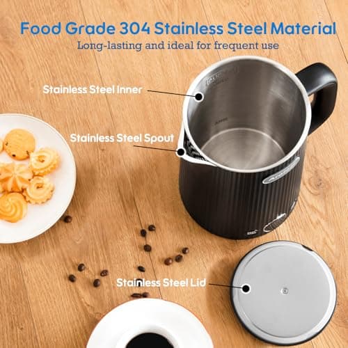 Arofeer® 1.7L(57oz) Large Electric Kettle Temperature Control, 7+Cups Electric Tea Kettle for Coffee&Tea, 2 quarts Big Hot Water Kettle Electric with,1200W,Keep Warm-Black 7