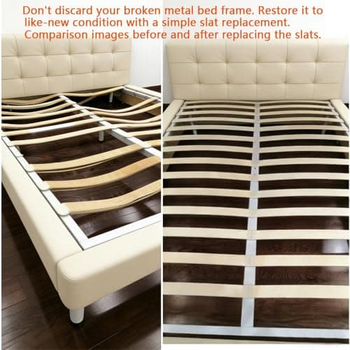 Replacement Support Slats (Plywood) for Metal Slatted Bed Bases and Sofa Support System, Modern Style, Easy Assembly, No Tools Required (39.3" L x 2.08" W x 0.33" H/Pack of 5) 5
