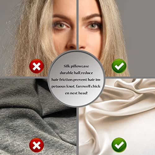 Mulberry Silk Pillowcase for Hair and Skin Standard Size 20"X 26" Pillow Case with Hidden Zipper Soft Breathable Smooth Cooling Silk Pillow Covers for Sleeping (Champagne,Standard,1Pcs) 5