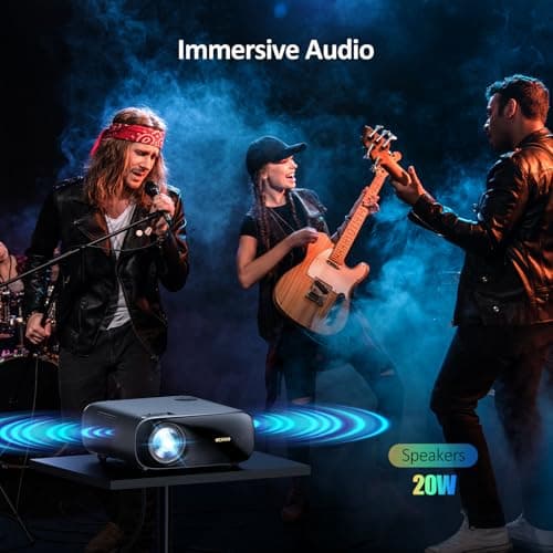 NexiGo PJ40 (Gen 3) Projector with WiFi and Bluetooth, D65 Calibrated, Native 1080P, 4K Supported, Projector for Outdoor Movies, 20W Speakers, Home Theater, Compatible w/TV Stick, iOS, Android 5