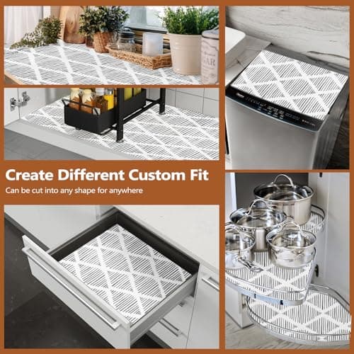 CLENAT Drawer and Shelf Liner for Kitchen Cabinets, Non-Adhesive Strong Grip Thickened Cabinet Liners for Shelves, Non-Slip Mats Shelving Paper Protect Cupboard, Dresser, Pantry | Gray, 11.8" x 10FT 7
