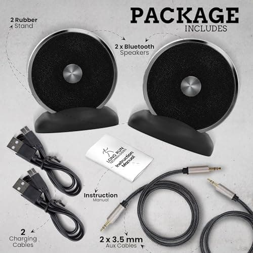 Bluetooth Speaker Set: Wireless Stereo Dual Pairing Portable Twin TWS System With Big Rich Bass Hi-Fi Multi-Room Indoor Outdoor Use Home Deck Pool Work Travel Party Camping Gift Decor Idea (Chrome) 9