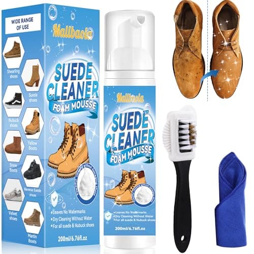 Mallbaola Suede Cleaner, Suede Shoe Cleaner with Brush, Shoe Cleaner Sneaker Cleaner for Knit Boots Leather Canvas Suede Nubuck Cleaner (White)