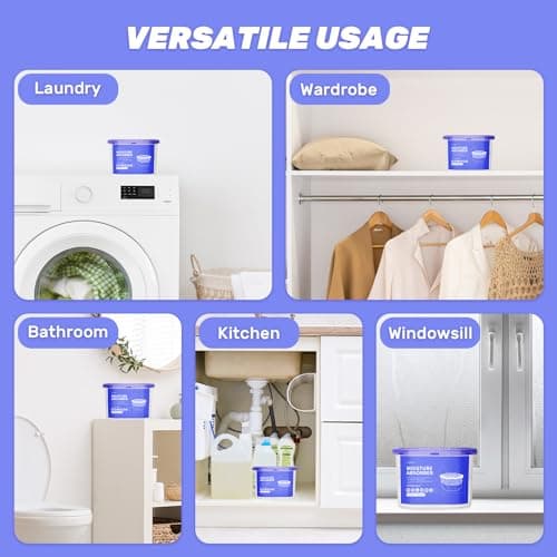 CLEVAST Moisture Absorber Boxes 6 Pack, 10 Oz Dehumidifier for Closet & Bathroom, Humidity Absorber for Wardrobe, Bedroom, RV & Car, Fragrance-Free Moisture Control, Unscented 6