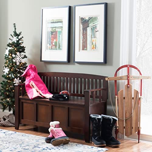 Linon Home Dcor Linon Home Decor Cynthia Storage Bench, 50"w x 17.25"d x 32"h, Walnut 15