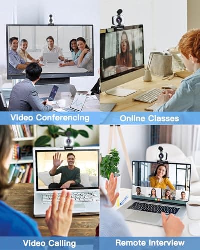 MELCAM 2K Webcam for PC, Web Camera with Microphone, Light, Privacy Cover, Plug and Play Autofocus USB Computer Camera for Laptop, Desktop, PC, Mac, Zoom, Skype, Meeting, Streaming(Black) 8