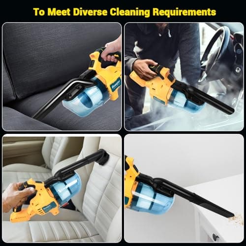 Cordless Vacuum for DeWalt 20V Battery, 5 in 1 Handheld Electric Vacuum Cleaner with 400W Powerful Motor, 46 CFM Portable Hand Vacuum for Home Pet Hair, Car (Battery Not Included) 6