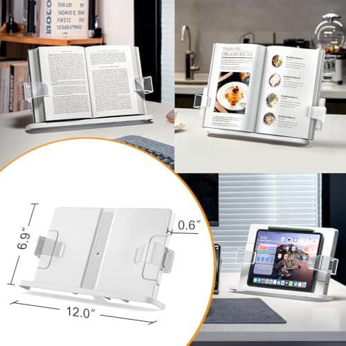 Hands-Free Book Stand - Adjustable, Expandable Holder for Comfortable Reading - 90° Angle, Transparent Page Clips - Ideal for Textbooks, Law Books, and Medical Literature - Perfect Gift for Book Love 6