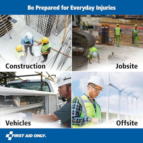 First Aid Only 9302-25M 25-Person Contractor's First Aid Kit for Home Renovation, Job Sites, and Construction Vehicles, 178 Pieces, White 5