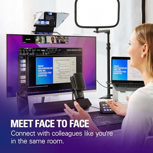 Elgato Prompter Pole Mount Set - Premium Teleprompter + Extendable Desk Clamp (Up to 125cm/49in), Compatible with DSLR, Webcam, and Smartphone, Ideal for Streaming, Video Calls, and Works with Mac/PC 6