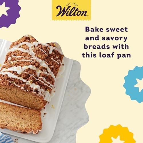 Wilton Non-Stick Diamond-Infused Navy Blue Loaf Baking Pan, 9 x 5-inch 5