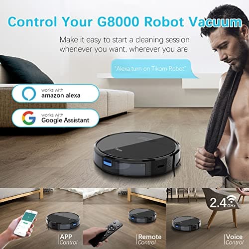 Tikom Robot Vacuum and Mop, G8000 Robot Vacuum Cleaner, 2700Pa Strong Suction, Self-Charging, Good for Hard Floors, Black 6
