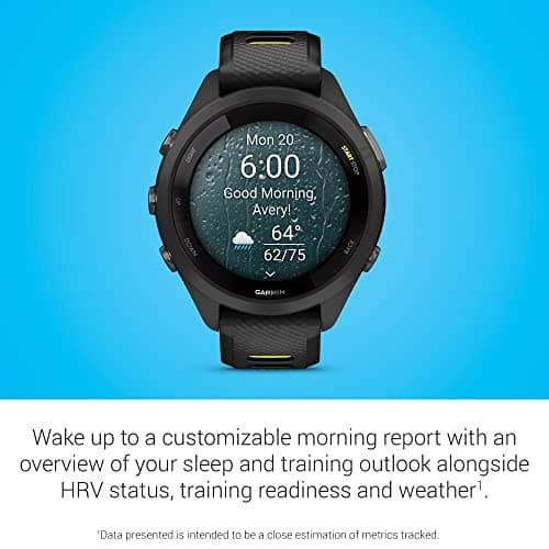 Garmin Forerunner 265S Running Smartwatch, Colorful AMOLED Display, Training Metrics and Recovery Insights, Black and Amp Yellow 5