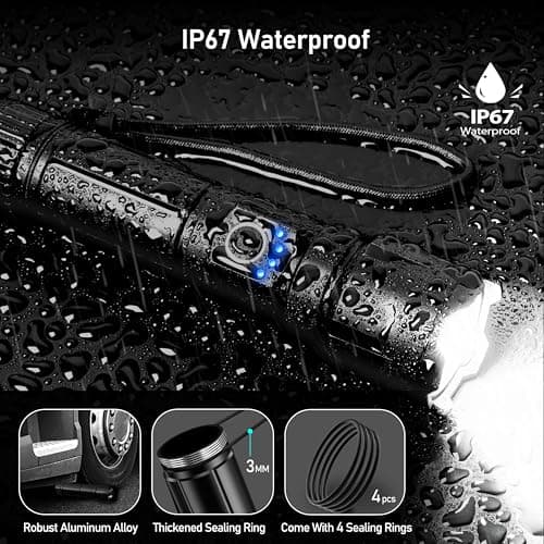 Blukar Rechargeable Flashlight High Lumens, Super Bright LED Powerful Tactical Torch - 5 Light Modes, Zoomable, Long Lasting, Waterproof Handheld Flash Light for Emergency, Camping, Hiking 5