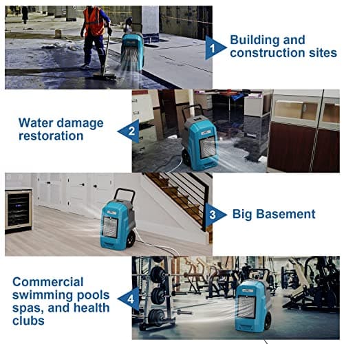 ALORAIR 180 Pints Smart WiFi LGR Commercial Dehumidifier with Pump Drain Hose, 2,300 Sq.Ft Dehumidifier Portable Industrial Dehu with Wheels for Water Damage Restore, Basements, Garages, and Job Sites 6