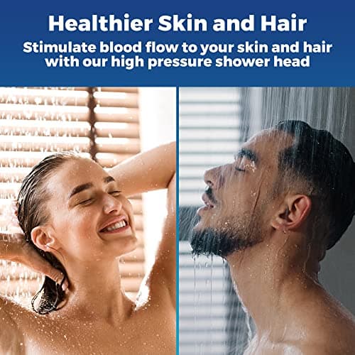 High Pressure Shower Head - Anti-Clogging Silicone Nozzles - 2.5 GPM Removable Restrictor - Easy to Clean Adjustable Replacement - easy to install with Plumbers Tape - 6 inch - Matte Black Finish 8