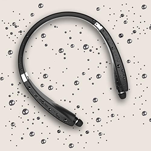 Foldable Bluetooth Headset, Beartwo Lightweight Retractable Bluetooth Headphones for Sports&Exercise, Noise Cancelling Stereo Neckband Wireless Headset (with carry case) 6