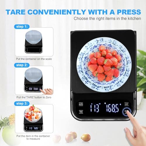 Gaoscale Coffee Scale With Timer - Digital Espresso Scale Rechargeable, Back-Lit LCD Display, 4 Units, 3kg/0.1g High Precision 5