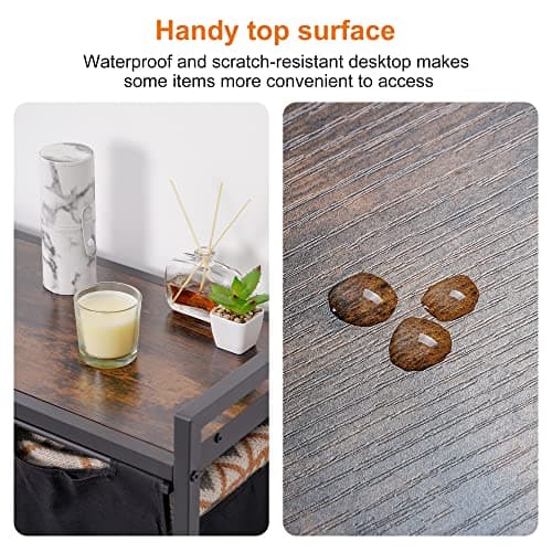 Heybly Laundry Hampers, 2 × 12.5 Gal Laundry Basket with Large Desktop Sorter for Laundry Room organization, Bathroom and Dorm Laundry Bags on Storage Shelf Rustic HLH002SR 9