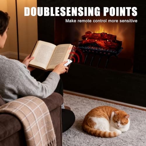 DAINIQUKANHAI Electric Fireplace Logs Realistic Flame Effect Candle LED Flame Light USB Powered Electric Fireplace Remote Control Fireplace Placement Home Decoration 12.4*5.91*7.87 In No Heat Function 6