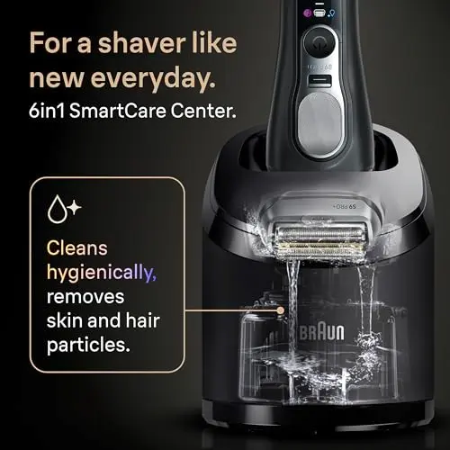 Braun Series 9 PRO+ Electric Shaver, Pro SensoAdapt, 6in1 SmartCare Center, Wet & Dry Razor, 9660CCPS, Black 6