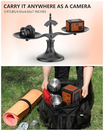 Tiexei S1 Portable Power Station,192W Camping battery generator,Solar power station,electric generator with AC Outlet 100W for Home Backup Outdoor Emergency Camping RV with Bluetooth 8