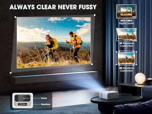 [Built-in Apps] Smart Projector with WiFi and Bluetooth, VIZONY Native 1080P Projector with Streaming APPs, Dolby Audio, Portable Mini Projector for Indoor Outdoor Use 6