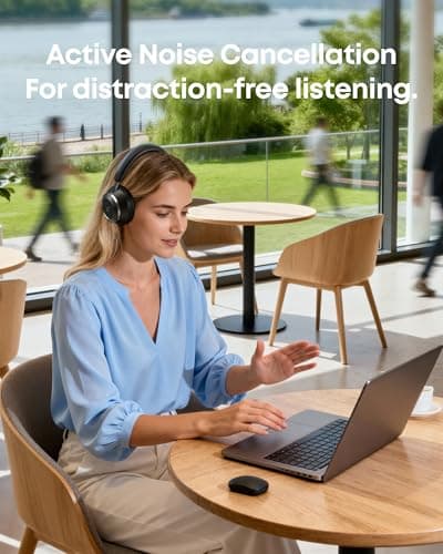 Soundcore Space One Pro, FlexiCurve Over-Ear Headphone, Adaptive Active Noise Cancelling Headphones Driven by 6 Mics, 60H Lossless Audio, Ultra-Fast Charging, Hi-Res Wireless, Comfortable Fit 7
