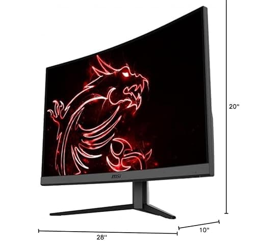 msi Optix G32C4W 32" FHD Curved Gaming Monitor, 1500R, 165Hz, 1ms, AMD FreeSync (Optix G32C4W) 7