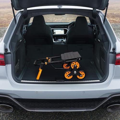 Stair Climbing Cart and Dolly,Heavy Duty Hand Truck 440 Lbs Capacity with Telescoping Handle and 6 Rubber Wheels for Shopping,Moving,Family,Office Use(Yellow) 7