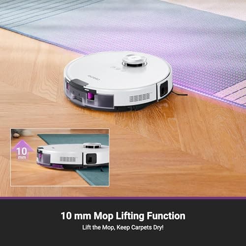 Eureka E20 Plus Robot Vacuum and Mop Combo, Robot Vacuum Cleaner with Bagless Self Emptying Station, 45-Day Capacity 8000Pa Suction and Anti Hair-Tangling Brush App Control LiDAR Navigation 5