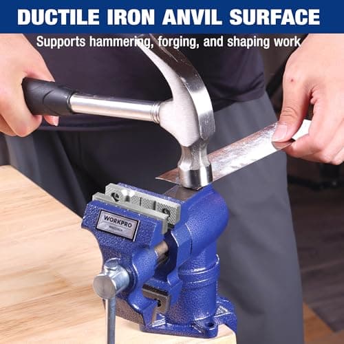WORKPRO Dual Jaws Table Vise 2.5" & 1.5", 360° Swivel Clamp-On Bench Vise for Woodworking, Metalworking, DIY, Multi-position Small Portable Vise, Mini Vice Clamp for Workbench, Golf Club Regripping 8