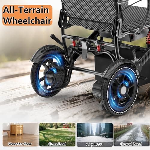 BIQISSI Electric Wheelchair for Adults, 36LBS Lightweight Electric Wheelchairs, 500W Brushless Motor Power Wheelchair, Foldable Motorized Wheelchair for Seniors, Airline Approval, 15Miles, MF-1 7