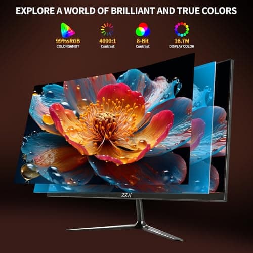 ZZA 24.5 Inch FHD (1920x1080) 120Hz Curved Gaming Monitor, 3000R Curvature VA Panel, 1ms MPRT, AMD FreeSync, Ultra-Thin Bezel, Eye Care, for Esports,PC 4