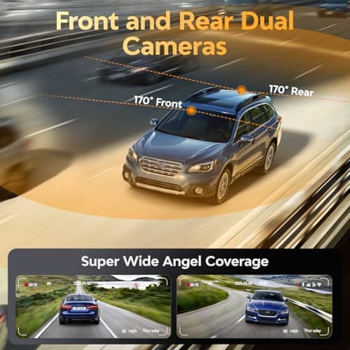 Csyibeielec Dash Cam Front and Rear - 4K HD Dual Dash Camera for Cars, Built-in 5G WiFi GPS, 64GB Card, Dashcam with 3.2" IPS Screen, UHD Night Vision, HDR, App Control, 24H Parking Monitor 7