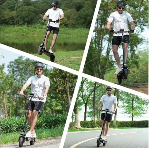 iScooter iX3 Electric Scooter,800W Motor E-Scooter Up to 25 Miles Range, Top Speed 25MPH,10" Off Road Pneumatic Tires, Adjustable Handlebar Height, Folding Commuting Escooter for Adults 7
