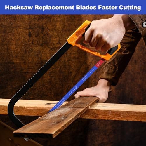 10 Pack Premium Hacksaw Blades, Wiojided 24 TPI - 12 Inches Professional High-Carbon Steel Hacksaw Replacement Blade for Cutting Steel Wire, Piping, Wood and Other Materials 6