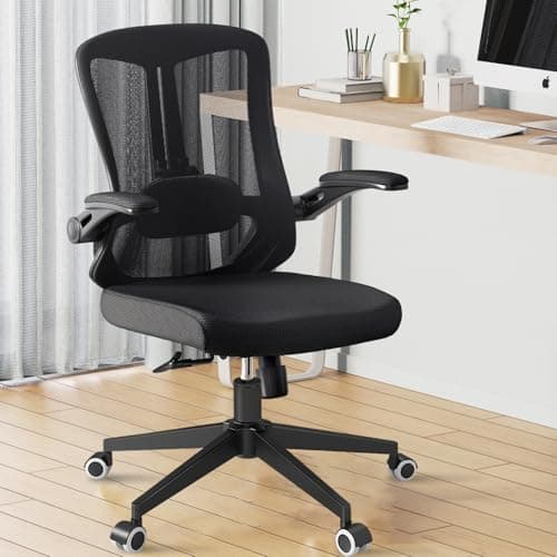 Ergonomic Office Chair - Comfy Desk Chairs with Wheels and Arms, 400LB Heavy Duty Mesh Computer Chairs with Comfortable Lumbar Back Support for Home Office, Bedroom, Study and College Dorm (03Black)