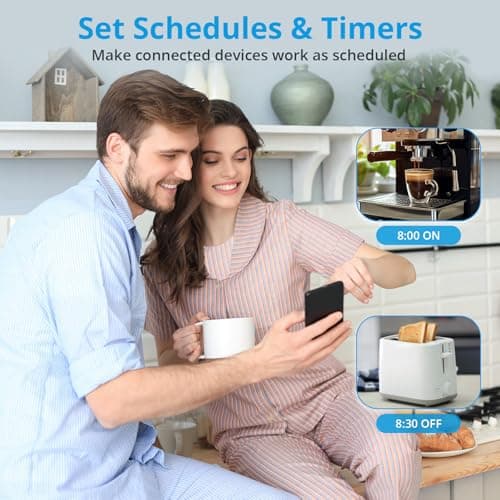 SONOFF S31 WiFi Smart Plug with Energy Monitoring, 15A Smart Outlet Socket ETL Certified, Work with Alexa & Google Home, IFTTT Supporting, 2.4 Ghz WiFi Only (4-Pack) 8