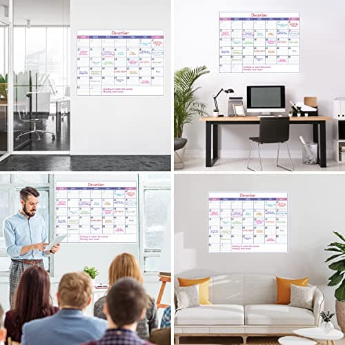 Large Dry Erase Calendar for Wall - Undated 1 Month Wall Calendar, 40" x 30", Erasable & Reusable Laminated Calendar with 8 Round Stickers, Great Layout Wall Calendar Dry Erase for Home, Office and School 7