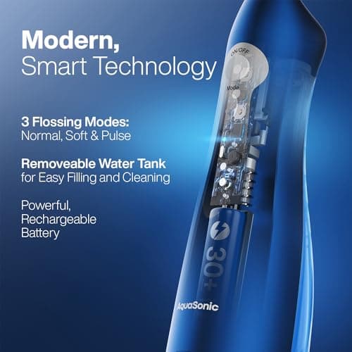 AquaSonic Water Flosser - Cordless Rechargeable Water Flossers for Teeth Cleaning - Waterproof Aqua Flosser, Portable Oral Irrigator for Dental Cleaning with 5 Jet Tips – Braces Home Travel 6