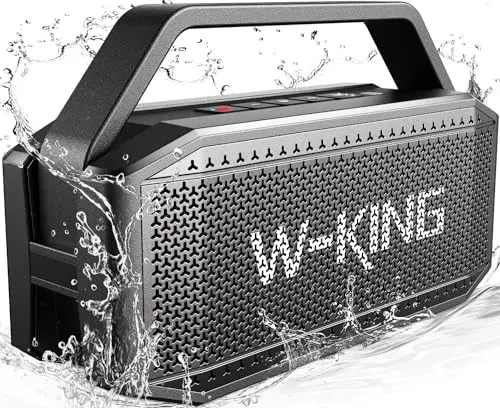 W-KING Loud Portable Bluetooth Speaker, 100W Max Waterproof Speakers Bluetooth Wireless/60W Exlarge Deep Bass Radiator/2 Subwoofer/2 Pairing/40H/TF/AUX/EQ, IPX6 Party Big Large Outdoor Speaker Boombox