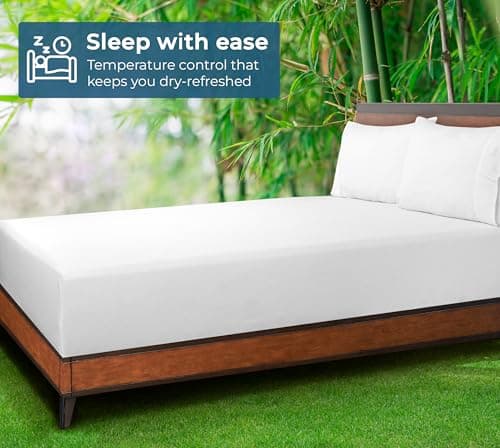 Royale Linen Bamboo Viscose Fitted Sheet King Only - Cooling King Size Fitted Sheets - Deep Pocket Up to 16" - Organic Viscose Derived from Bamboo - Breathable & Silky Bottom Sheet (78x80 Inch, White) 7