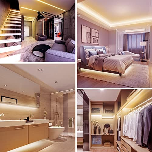 dalattin Warm White LED Strip Lights, 3000K Tunable Soft White Light Strip 16.4ft, Bright 300 LEDs, White Led Lights for Bedroom, Mirror, Kitchen Decoration 6