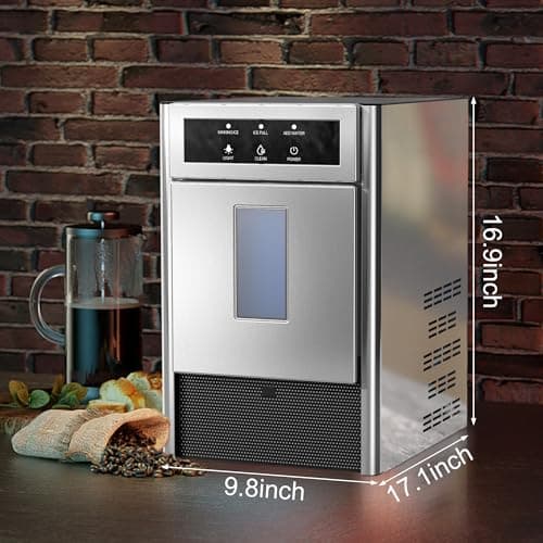 Nugget Ice Maker, 31-33 LBS/24H Counter Top Ice Maker with Self-Cleaning Function, Small Ice Maker Perfect for Home, Office, Kitchen, RV, Basement Bars, 4.4 LBS Bin, Easy-to-Control 8