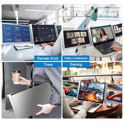 FQQ Laptop Screen Extender, 15-inch Triple Portable Monitor for Laptop with Ultra-Slim FHD IPS Display, USB-C Plug and Play Extended Screen Compatible with MacOS, Windows for 15-17.3" Laptops 7